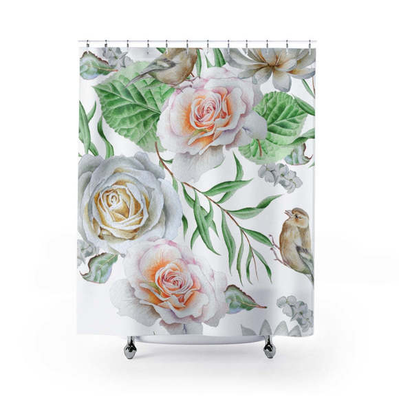 Bright Seamless Pattern Stylish Design 71" x 74" Elegant Waterproof Shower Curta - Picture 2 of 3